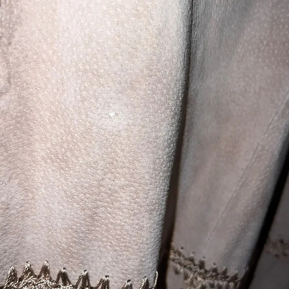 Outbrook Woman,1X tan embroidered leather tassel tie front long sleeve jacket
￼ - Picture 11 of 16